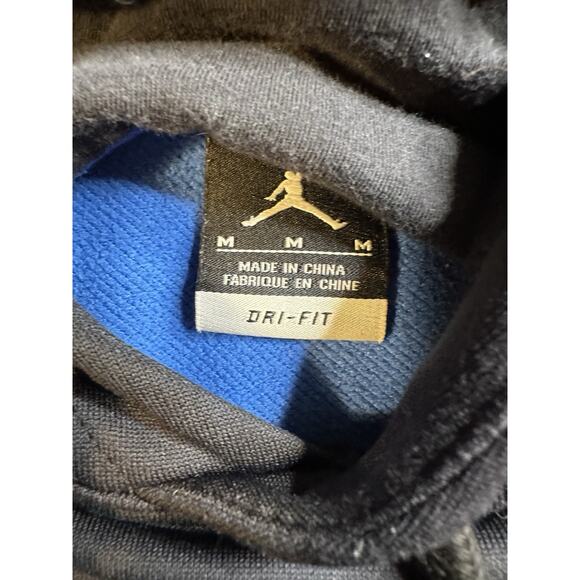Air Jordan Hoodie Men's M Blue Striped Melo Dri Fit Nike Rep Drawstring - Picture 6 of 13